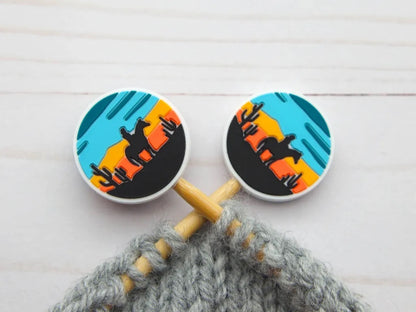 Fox and Pine Stitch Stoppers